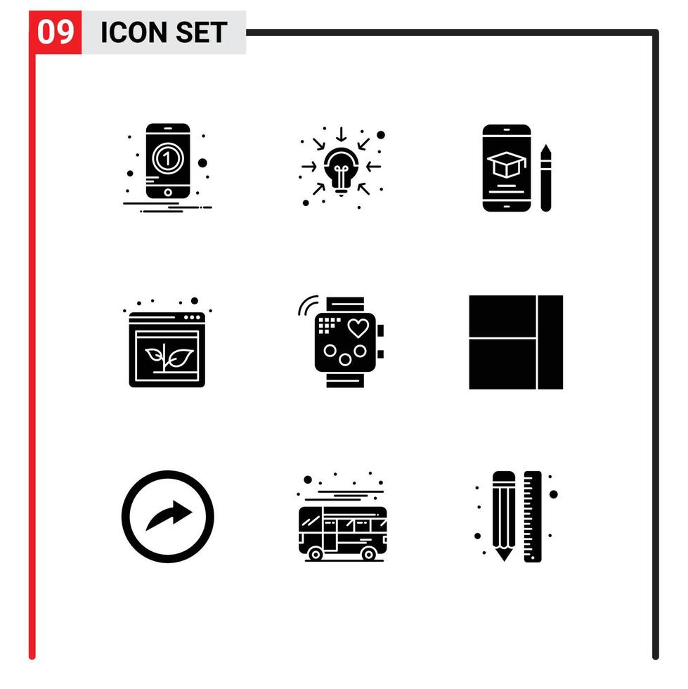 9 9 creativo íconos moderno señales y símbolos de actividad crecimiento gorra navegador lápiz editable vector diseño elementos