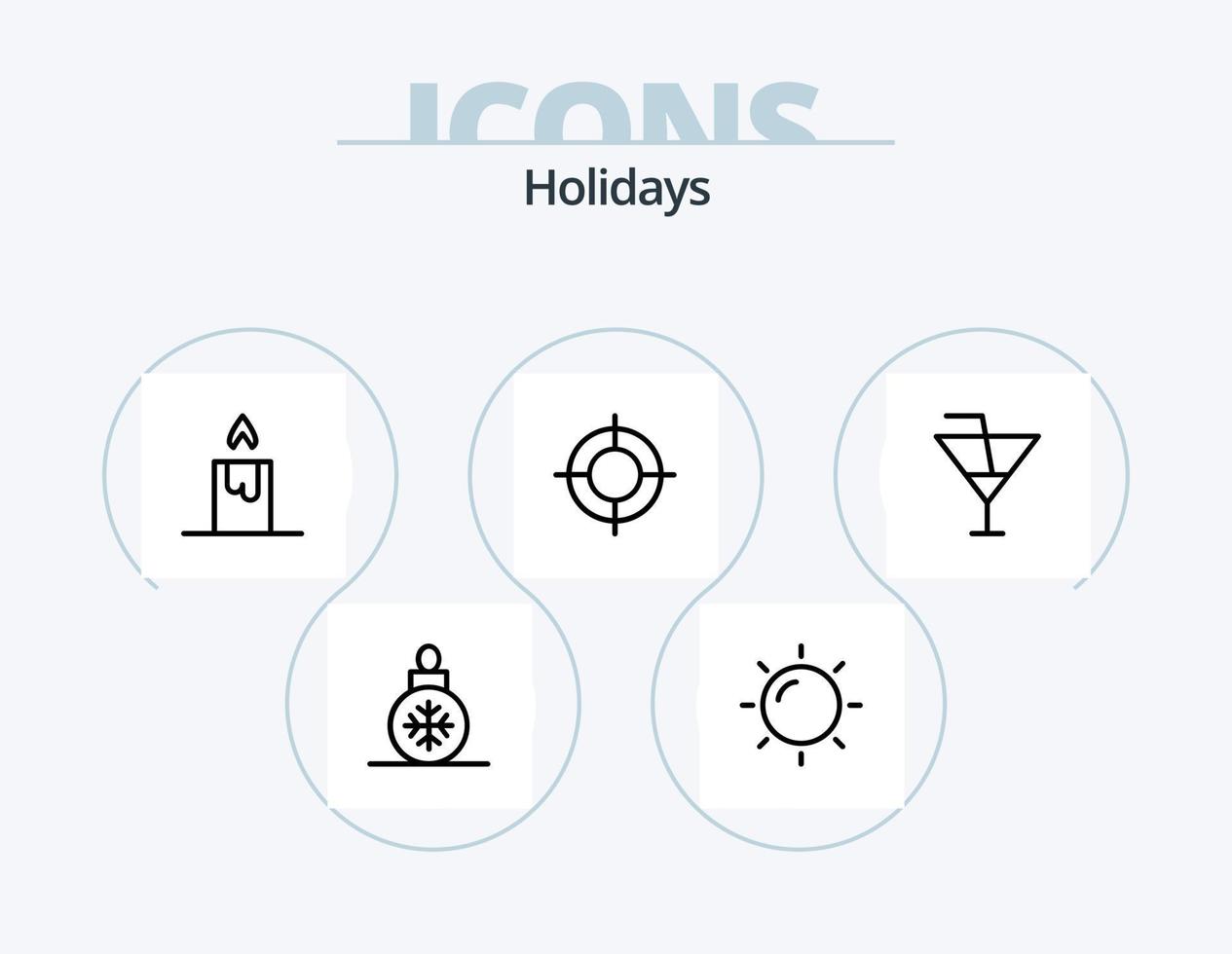 Holidays Line Icon Pack 5 Icon Design. . star. fire. christmas. holiday vector