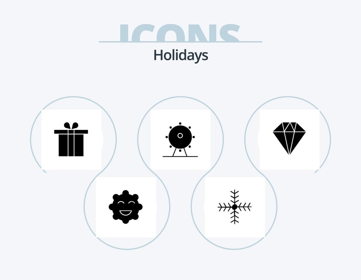 Holidays Glyph Icon Pack 5 Icon Design. . gift. gift. diamond. park vector