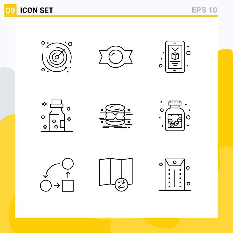 9 Outline concept for Websites Mobile and Apps monitoring architecture smartphone data poison Editable Vector Design Elements