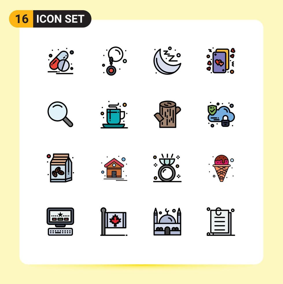 valores vector icono paquete de dieciséis línea señales y símbolos para café buscar Luna expandido vida editable creativo vector diseño elementos