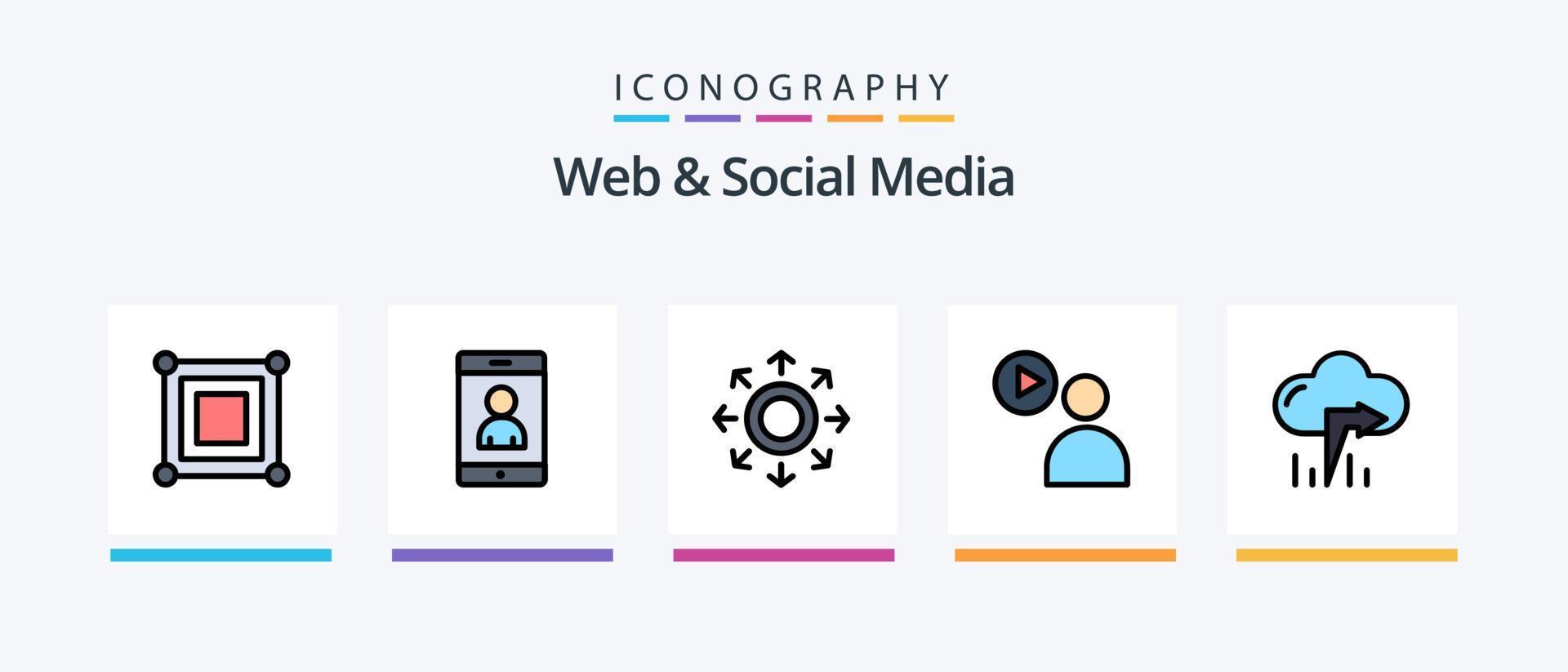 web y social medios de comunicación línea lleno 5 5 icono paquete incluso . medios de comunicación . instagram . Internet. creativo íconos diseño vector