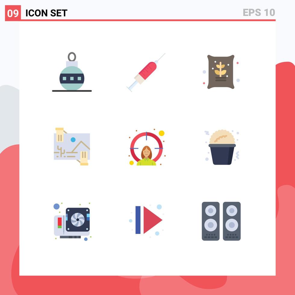 Modern Set of 9 Flat Colors and symbols such as photo dividend shot distribution seeds Editable Vector Design Elements
