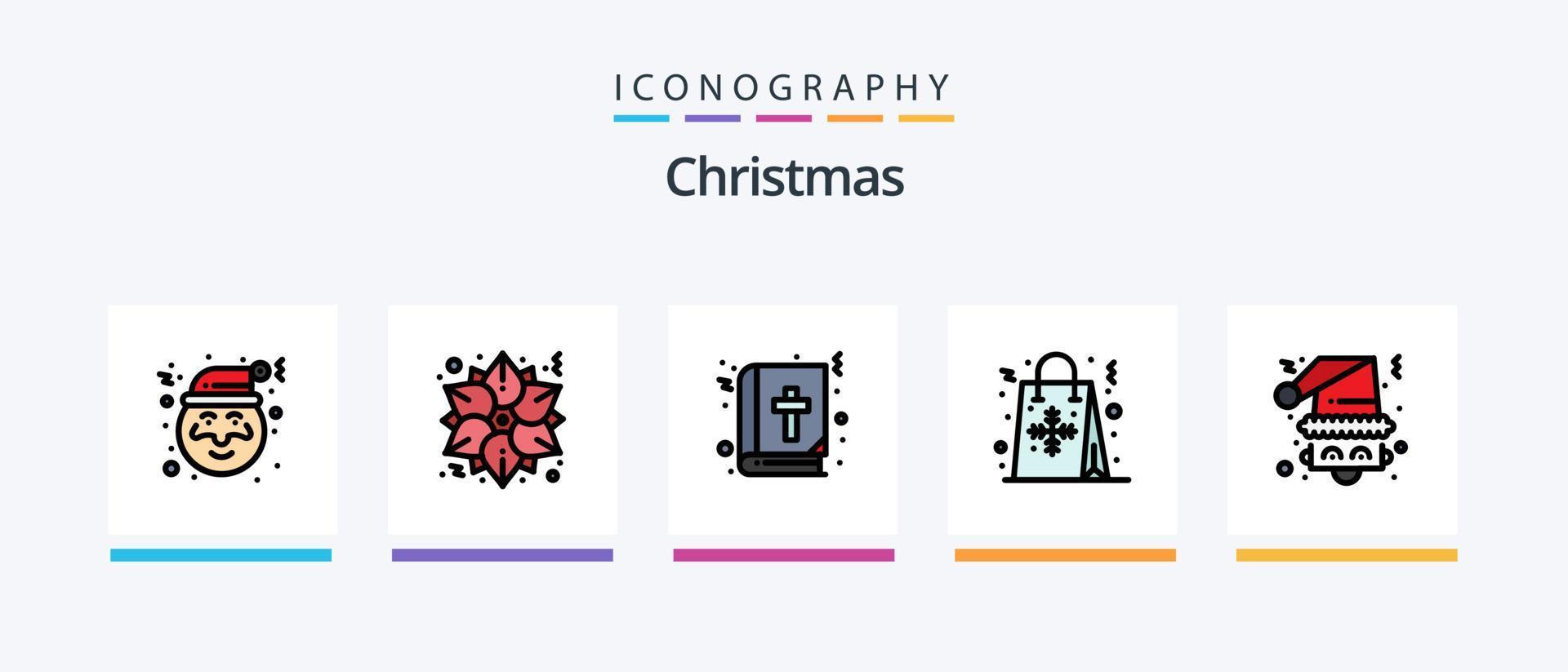Christmas Line Filled 5 Icon Pack Including style. sugar. christmas. cookie. phone. Creative Icons Design vector