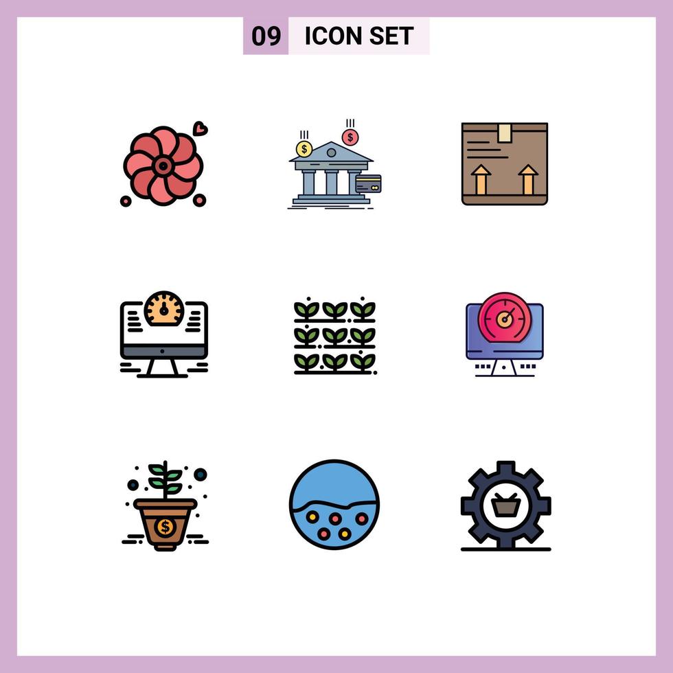 9 Creative Icons Modern Signs and Symbols of grower watch deliver time computer Editable Vector Design Elements