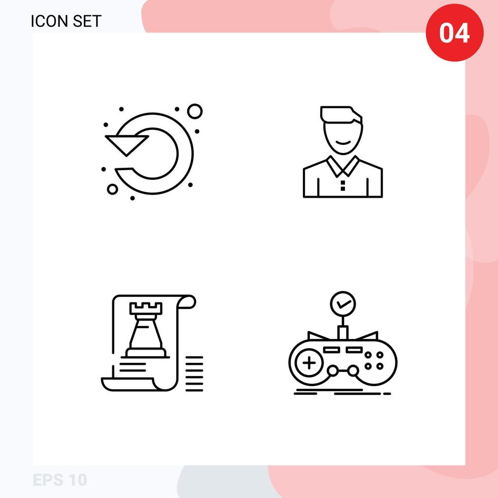 4 Line concept for Websites Mobile and Apps circle man rotate client user Editable Vector Design Elements