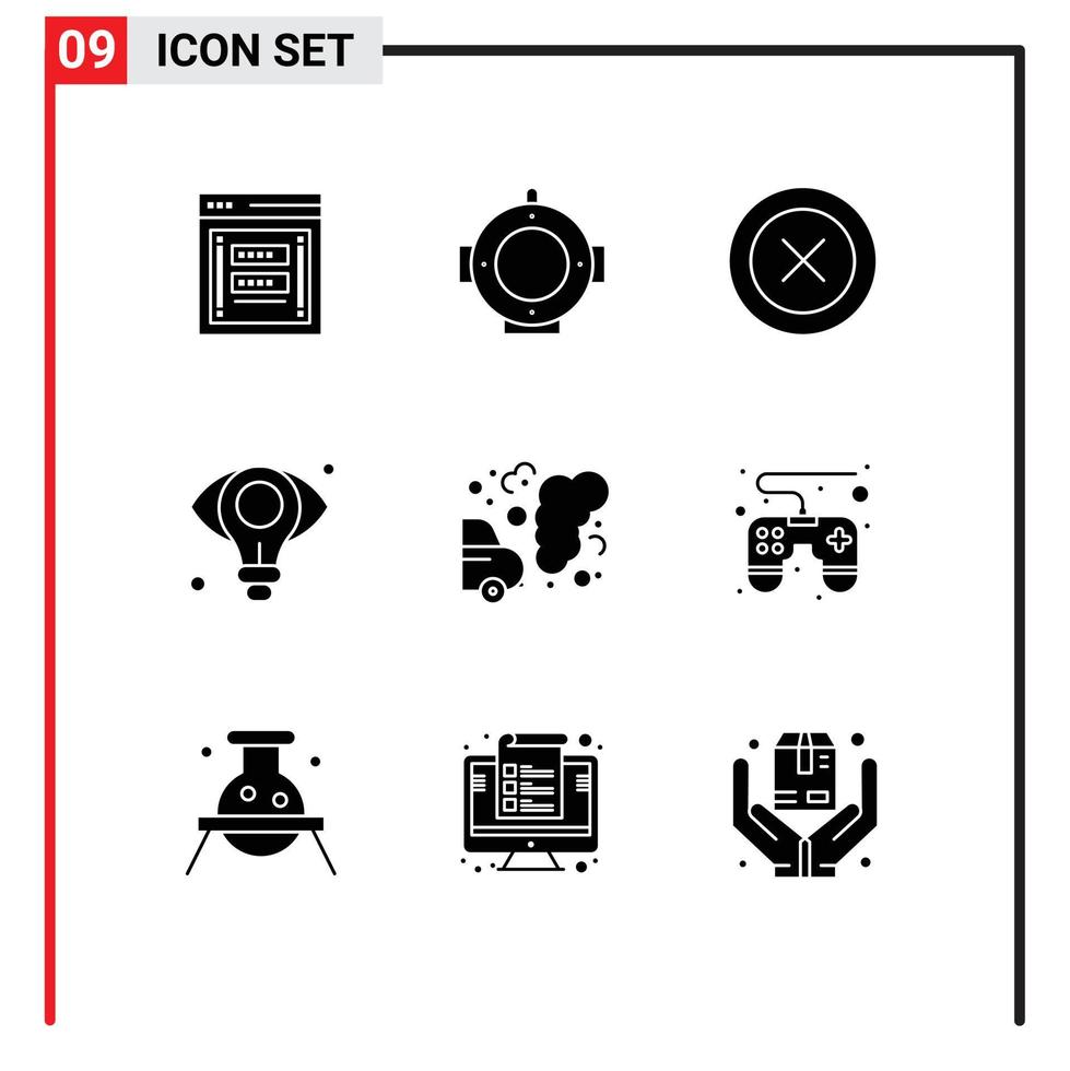 Modern Set of 9 Solid Glyphs Pictograph of environment idea layout bulb business Editable Vector Design Elements