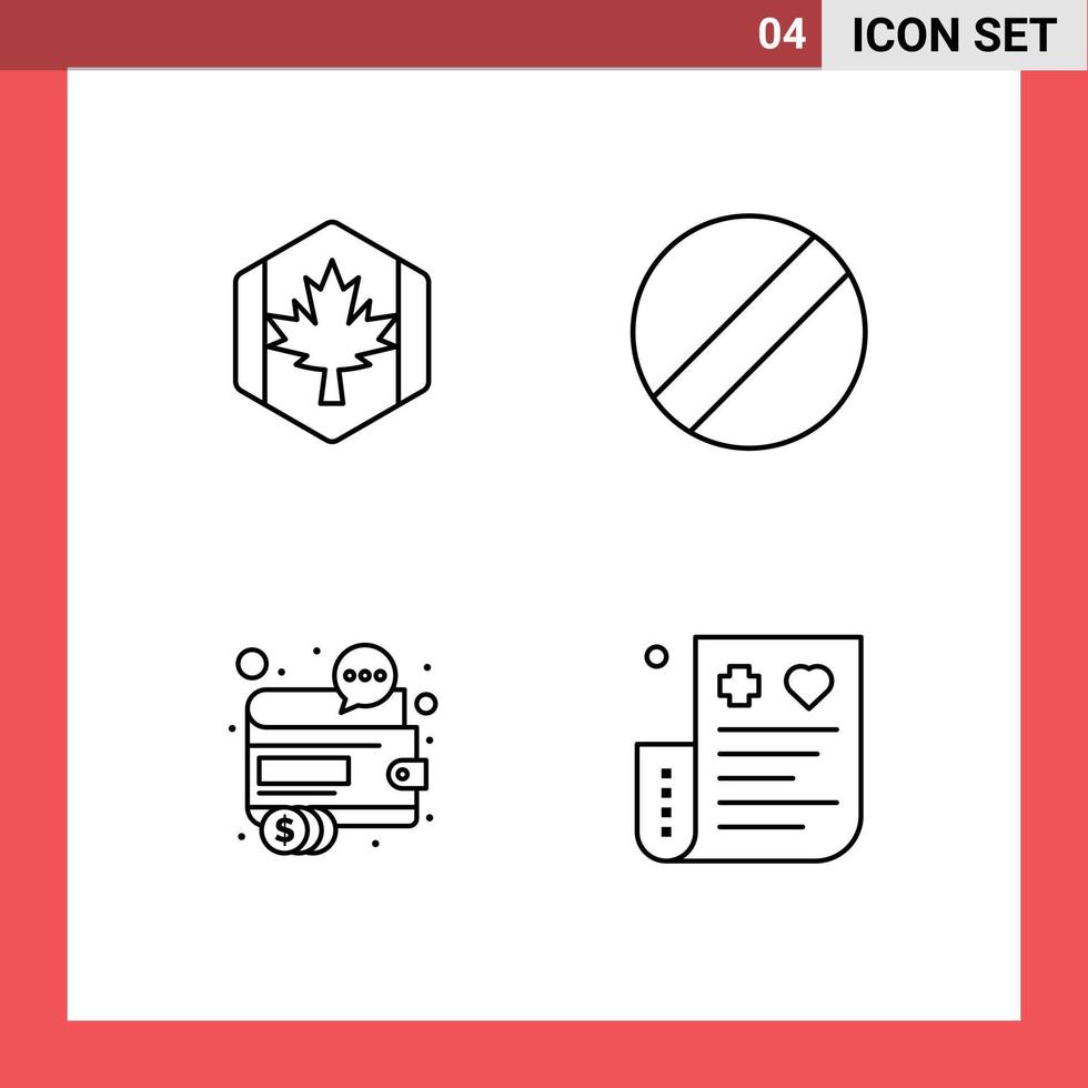 Pack of 4 Modern Filledline Flat Colors Signs and Symbols for Web Print Media such as flag marketing leaf screwdriver seo Editable Vector Design Elements