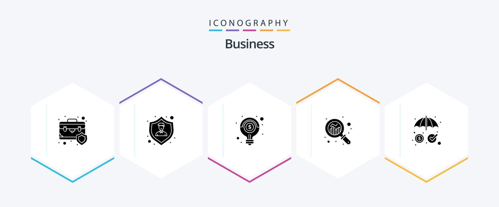 Business 25 Glyph icon pack including graph. growth. employee insurance. analysis. money vector