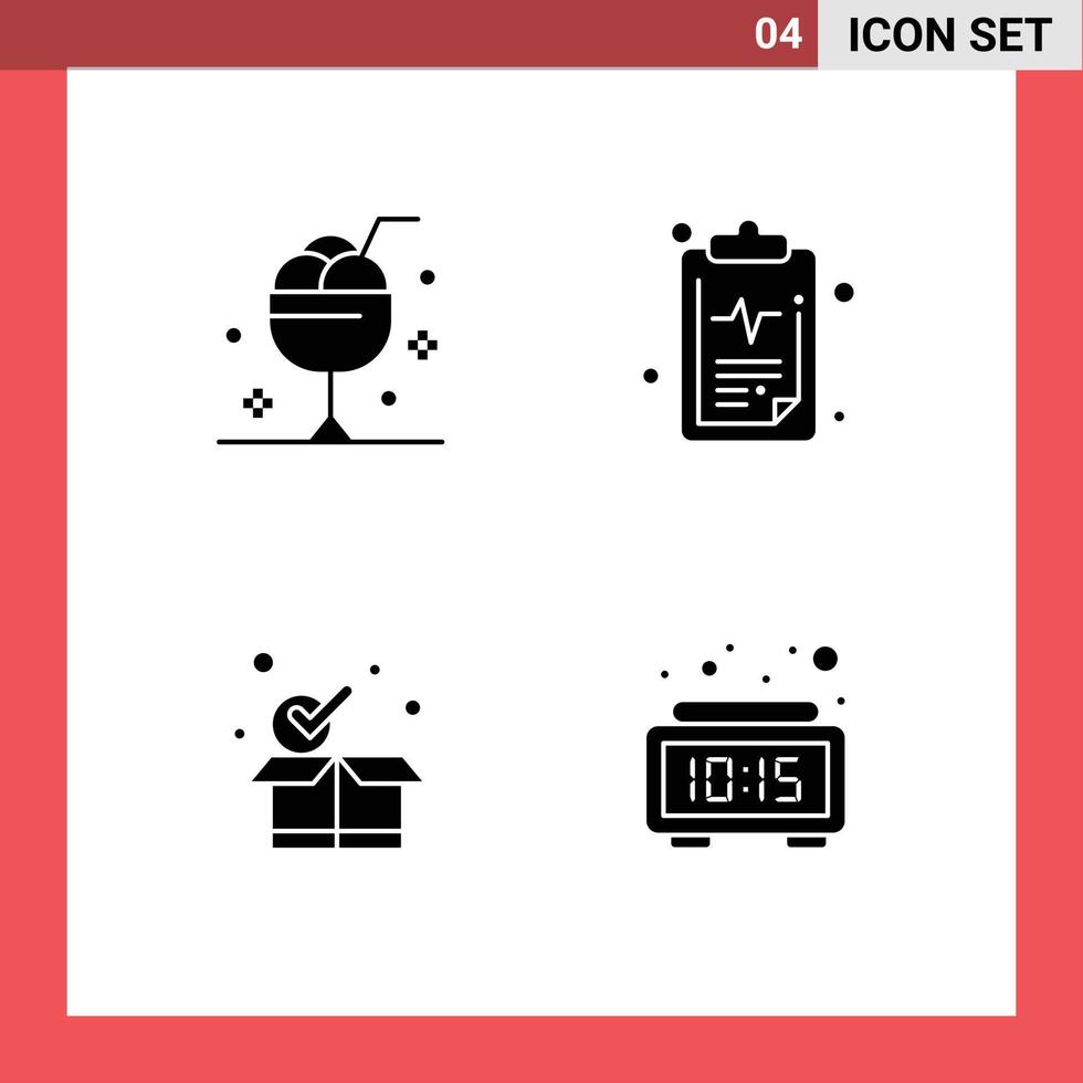 Pictogram Set of Simple Solid Glyphs of cream checkmark ice health parcel Editable Vector Design Elements