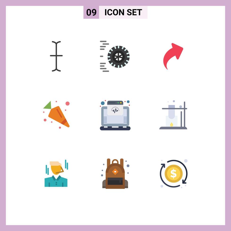 Universal Icon Symbols Group of 9 Modern Flat Colors of science online right internet cloud Editable Vector Design Elements