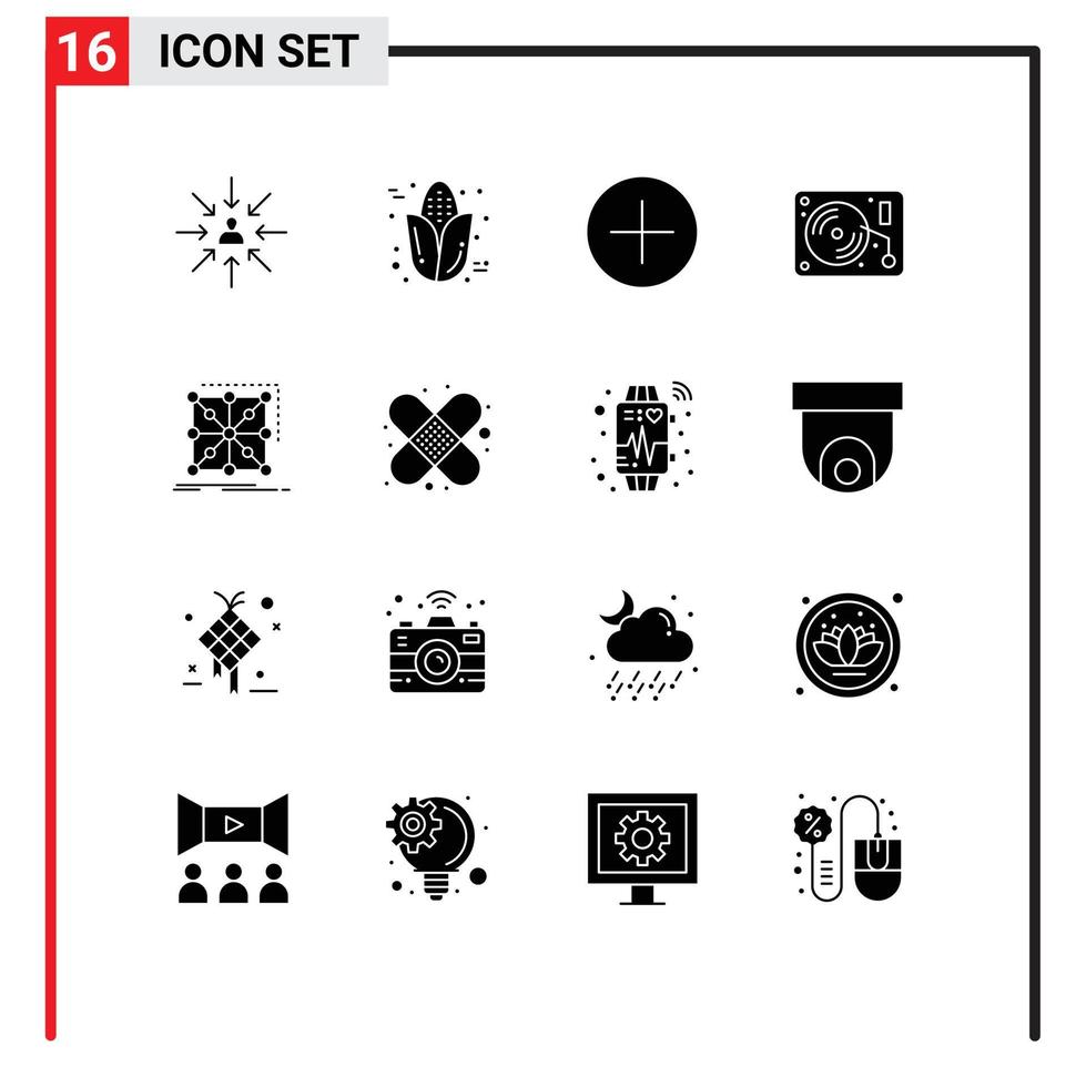 Stock Vector Icon Pack of 16 Line Signs and Symbols for framework paint thanksgiving arts music Editable Vector Design Elements