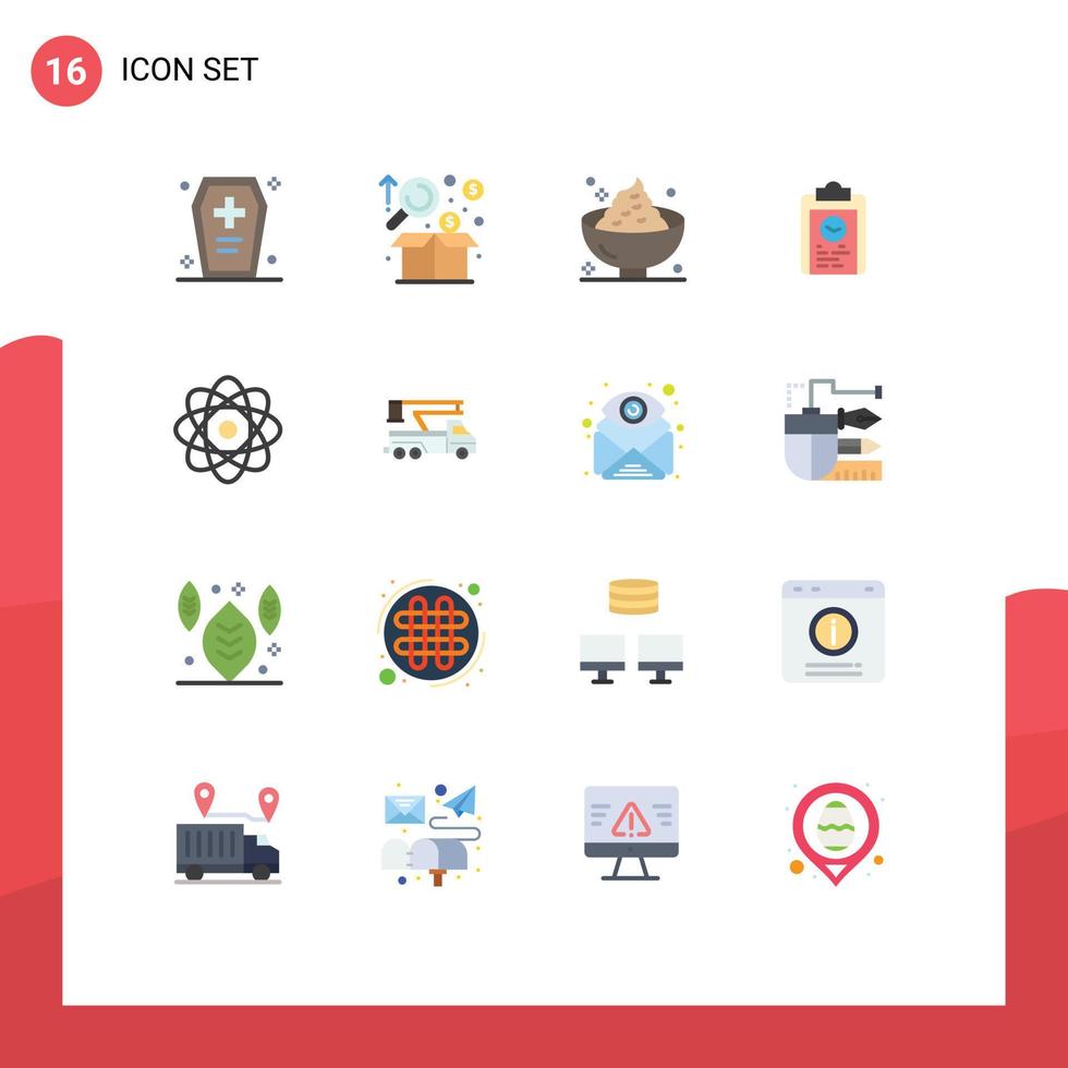 User Interface Pack of 16 Basic Flat Colors of plan clipboard graph potato holiday Editable Pack of Creative Vector Design Elements