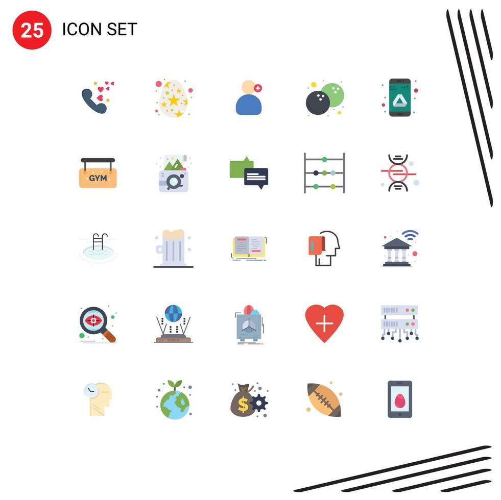 moderno conjunto de 25 plano colores y símbolos tal como google aplicación hombre Fruta Coco editable vector diseño elementos