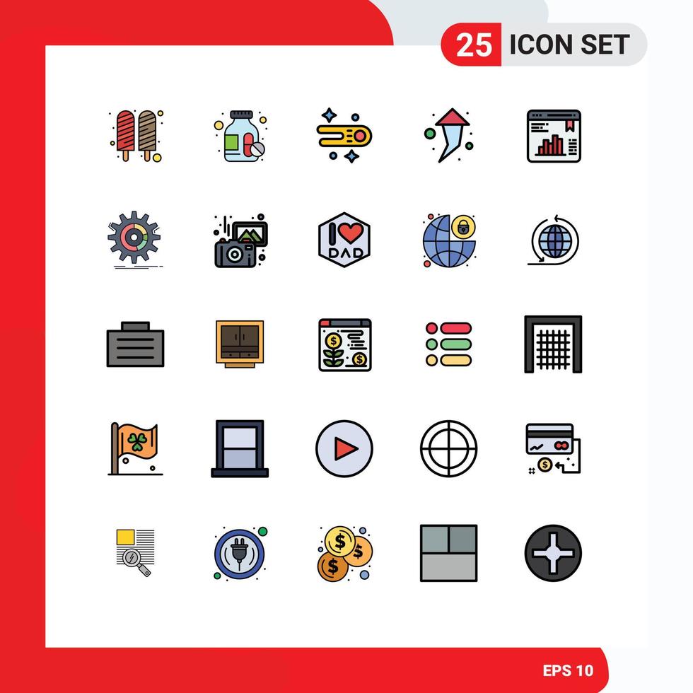 25 Creative Icons Modern Signs and Symbols of setting graph comet data up Editable Vector Design Elements