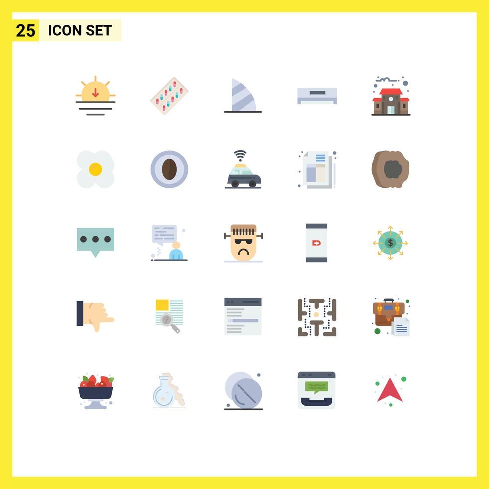 Universal Icon Symbols Group of 25 Modern Flat Colors of technology cooling packet air conditioner uae monument Editable Vector Design Elements