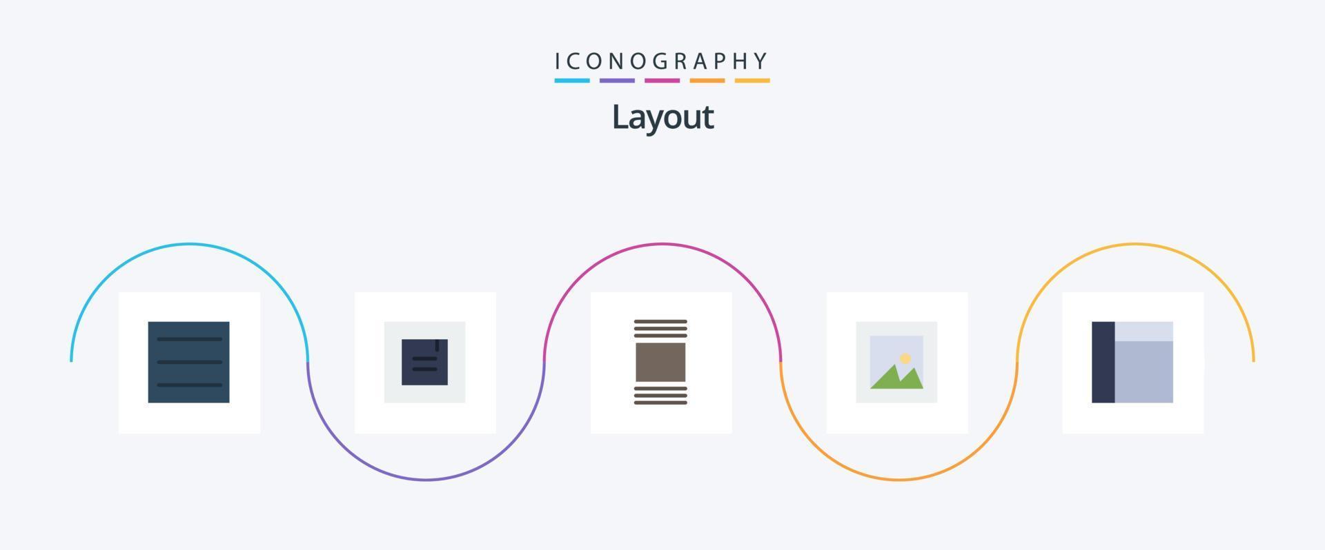 Layout Flat 5 Icon Pack Including . image. layout vector