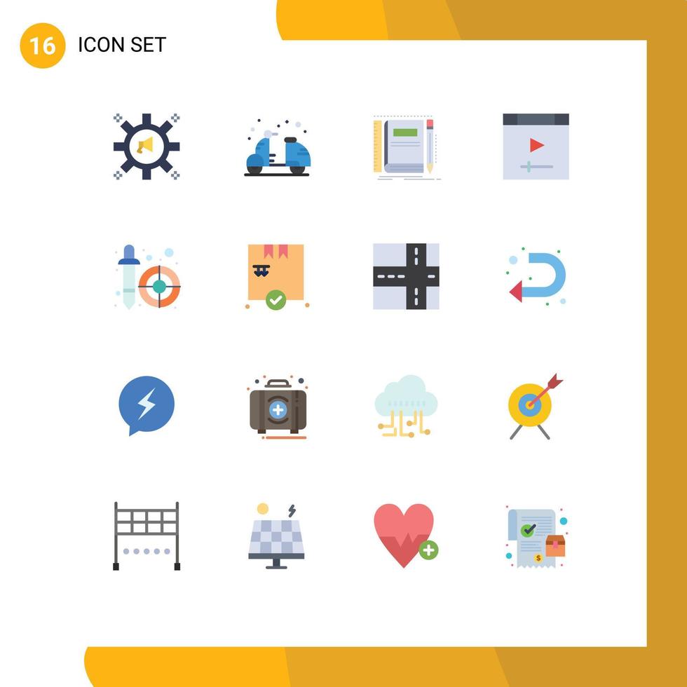 Set of 16 Modern UI Icons Symbols Signs for page app hot sketching notepad Editable Pack of Creative Vector Design Elements