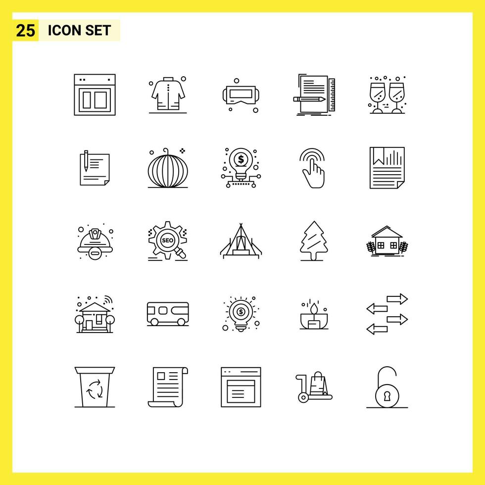 25 Creative Icons Modern Signs and Symbols of programming coding shopping code google glass Editable Vector Design Elements