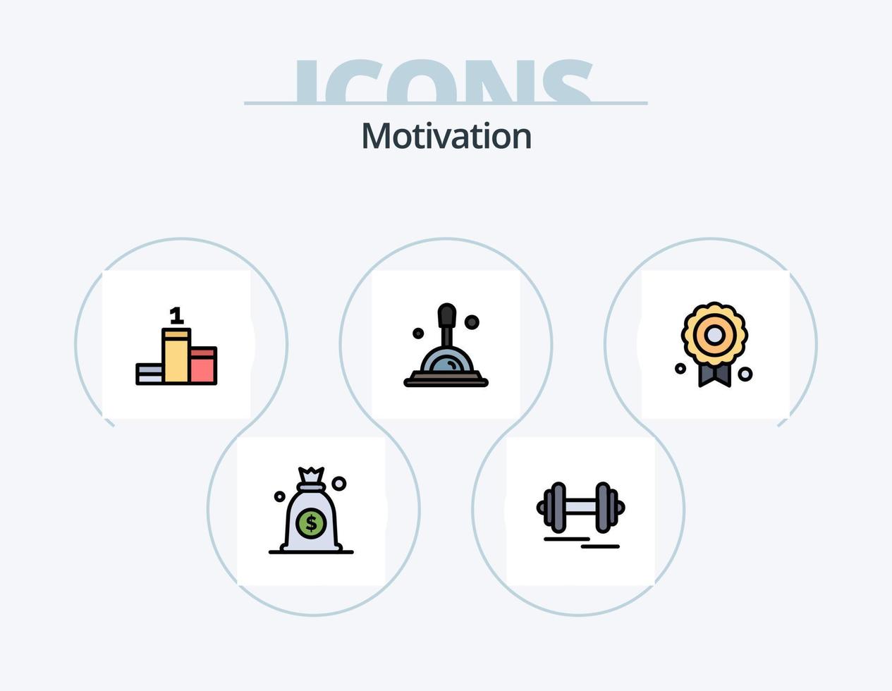 motivación línea lleno icono paquete 5 5 icono diseño. . seguridad. planta. blindaje. carrera vector