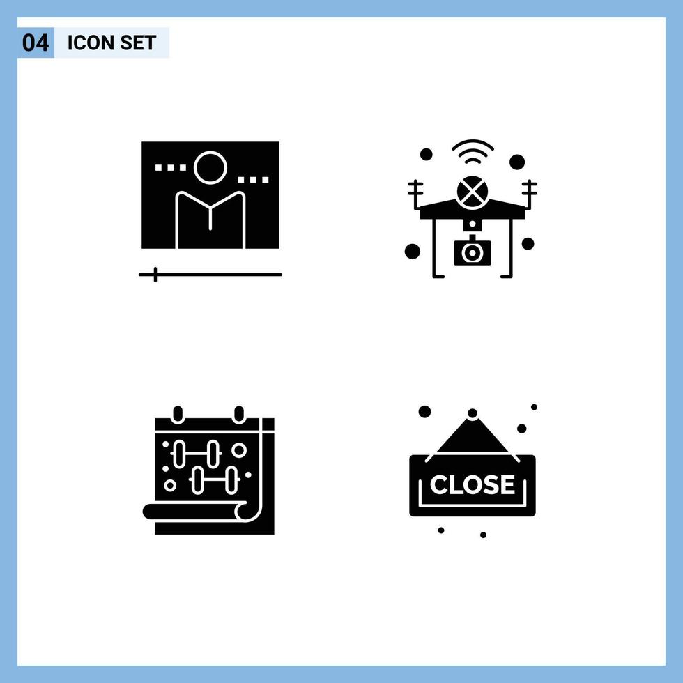 Universal Icon Symbols Group of Modern Solid Glyphs of broadcast wifi media player internet fitness Editable Vector Design Elements