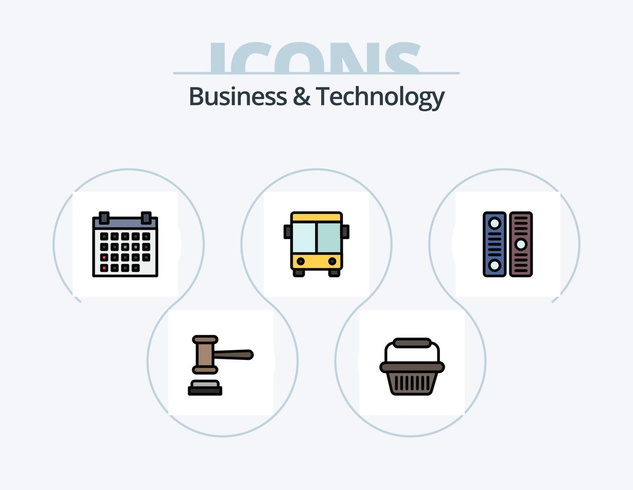 Business and Technology Line Filled Icon Pack 5 Icon Design. cooling. siren. audio cable. emergency. alert vector