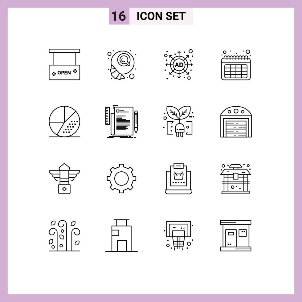 16 Thematic Vector Outlines and Editable Symbols of optimization engine morning time calendar Editable Vector Design Elements