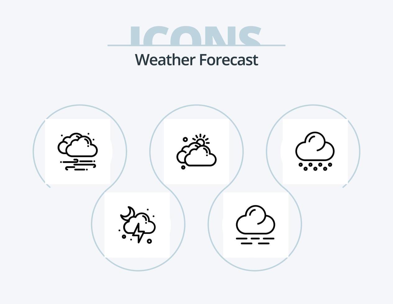 clima línea icono paquete 5 5 icono diseño. clima. pronóstico. nube. grado. Luna vector