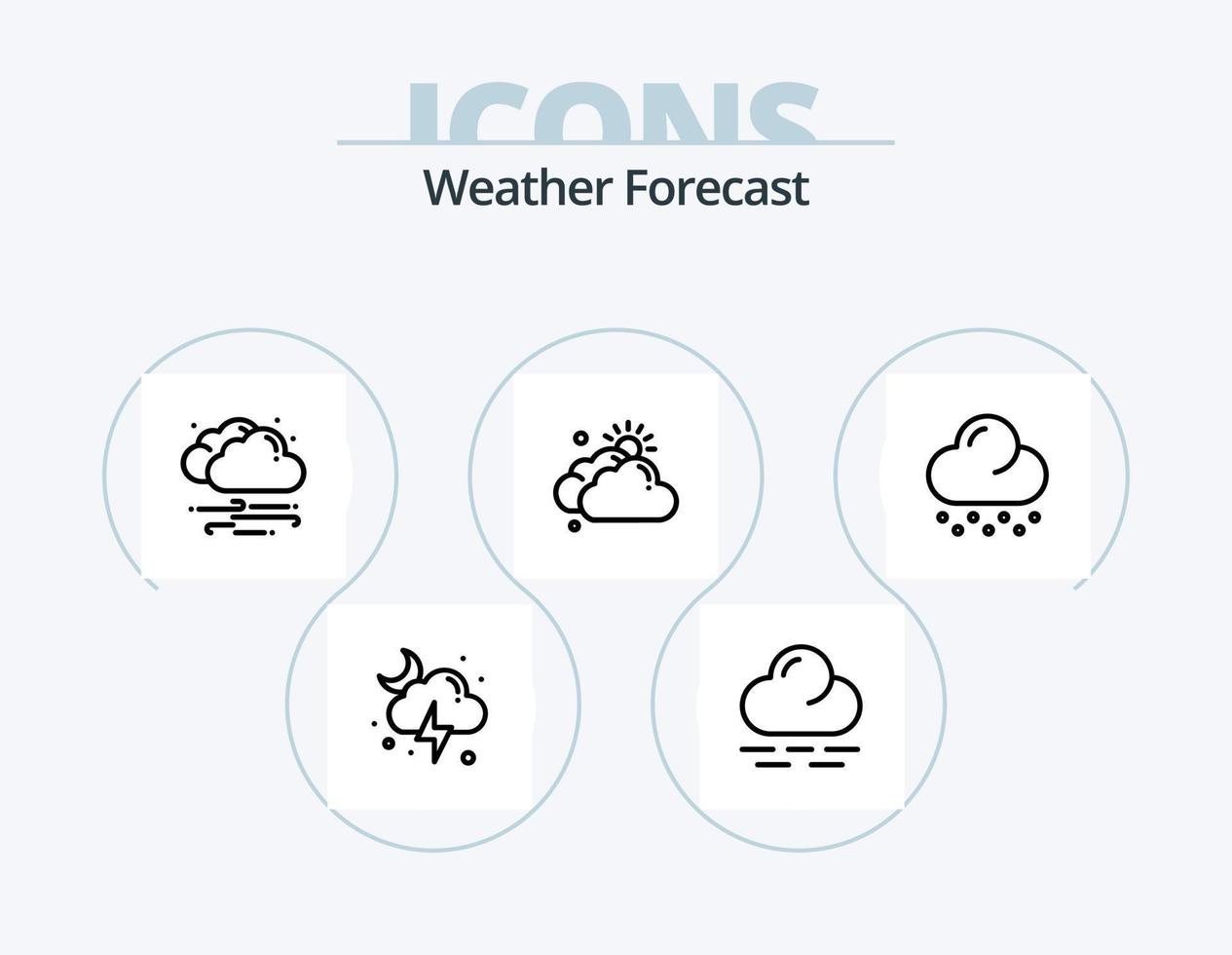Weather Line Icon Pack 5 Icon Design. weather. forecast. cloud. degree. moon vector
