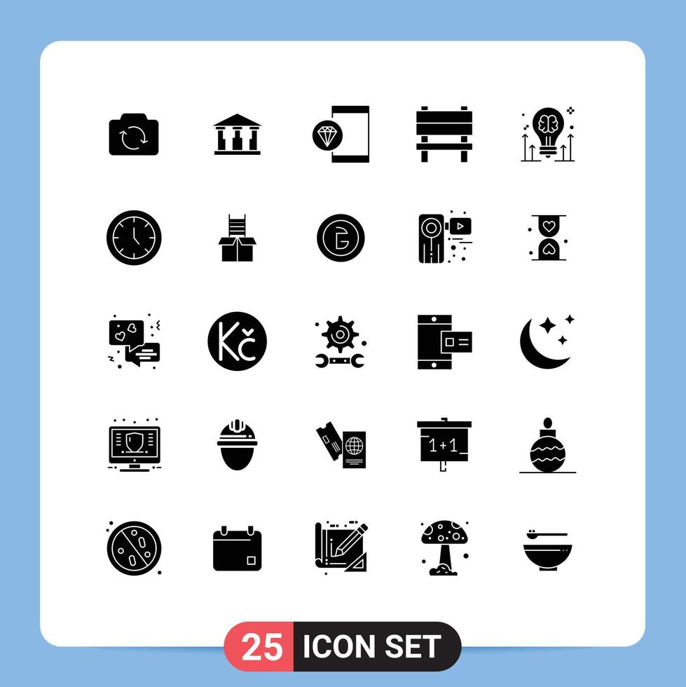 25 Creative Icons Modern Signs and Symbols of brainstorming interior coding furniture bench Editable Vector Design Elements