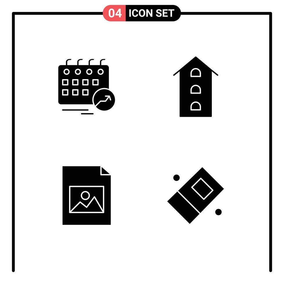 Modern Set of Solid Glyphs Pictograph of appointment store schedule house file Editable Vector Design Elements