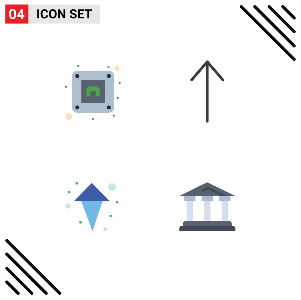 Pack of 4 Modern Flat Icons Signs and Symbols for Web Print Media such as electric city arrow arrows court Editable Vector Design Elements