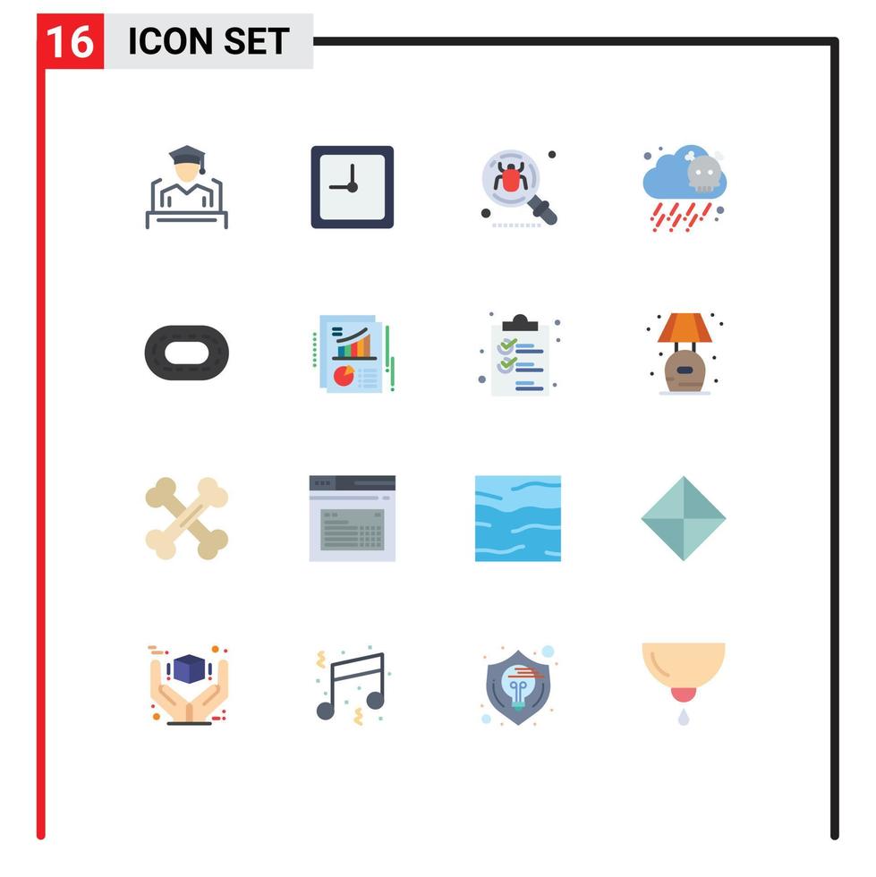 16 Creative Icons Modern Signs and Symbols of treadmill stadium bug pollution gas Editable Pack of Creative Vector Design Elements