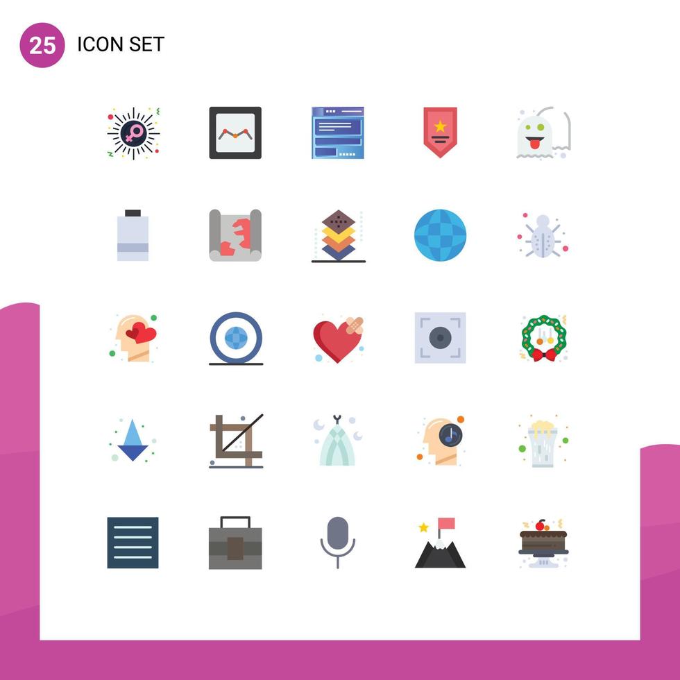 Set of 25 Modern UI Icons Symbols Signs for play ghost browser winner prize Editable Vector Design Elements