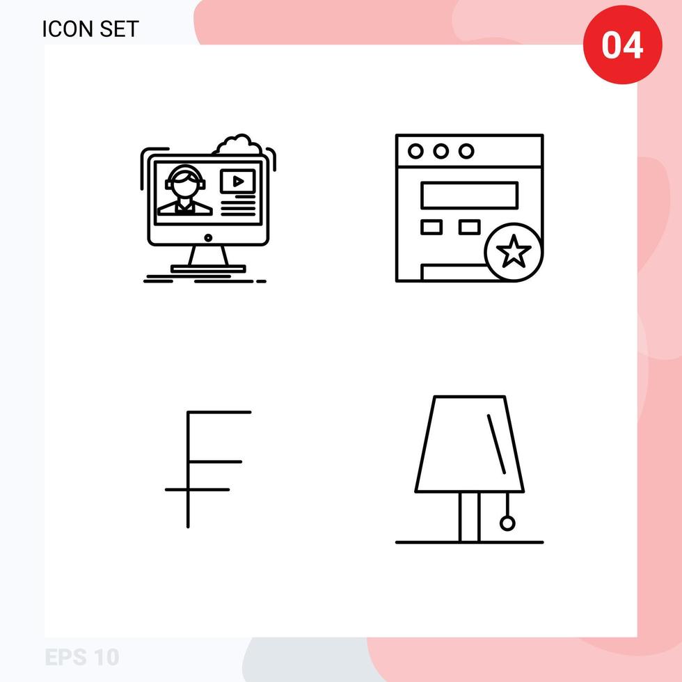 4 Universal Filledline Flat Colors Set for Web and Mobile Applications tutorials cash online seo dollar Editable Vector Design Elements