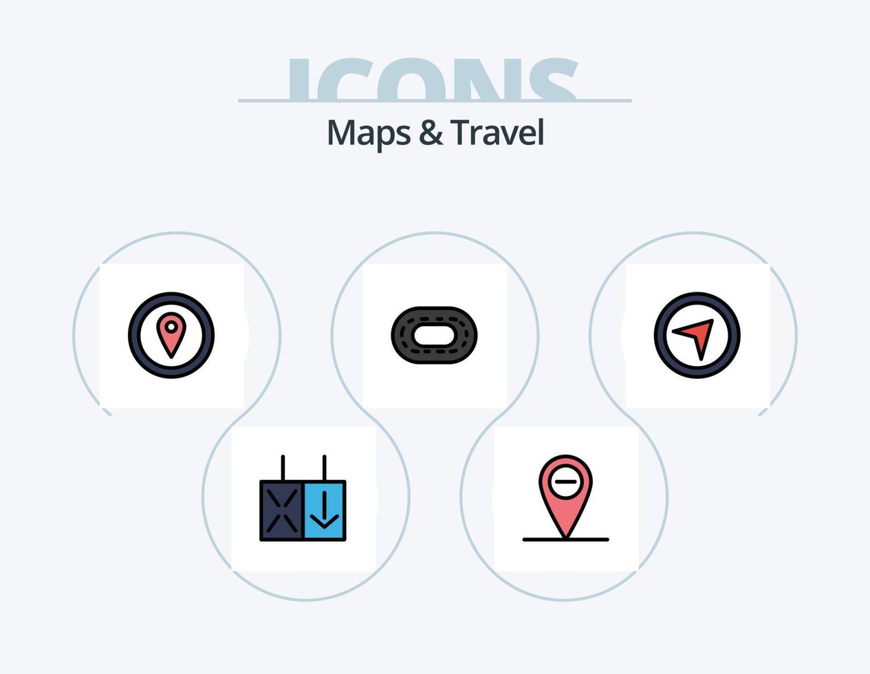 Maps and Travel Line Filled Icon Pack 5 Icon Design. . . location. star. geo vector