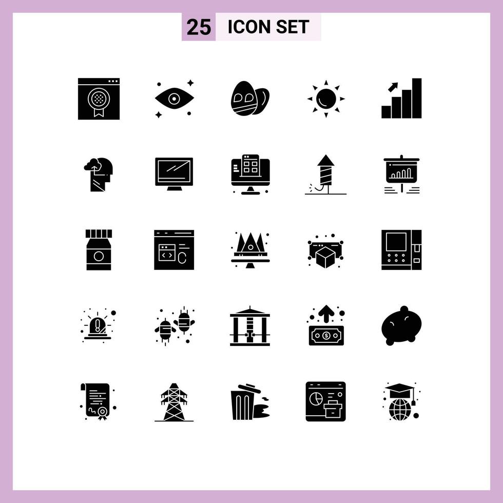 25 Creative Icons Modern Signs and Symbols of stats chart easter business shinning Editable Vector Design Elements