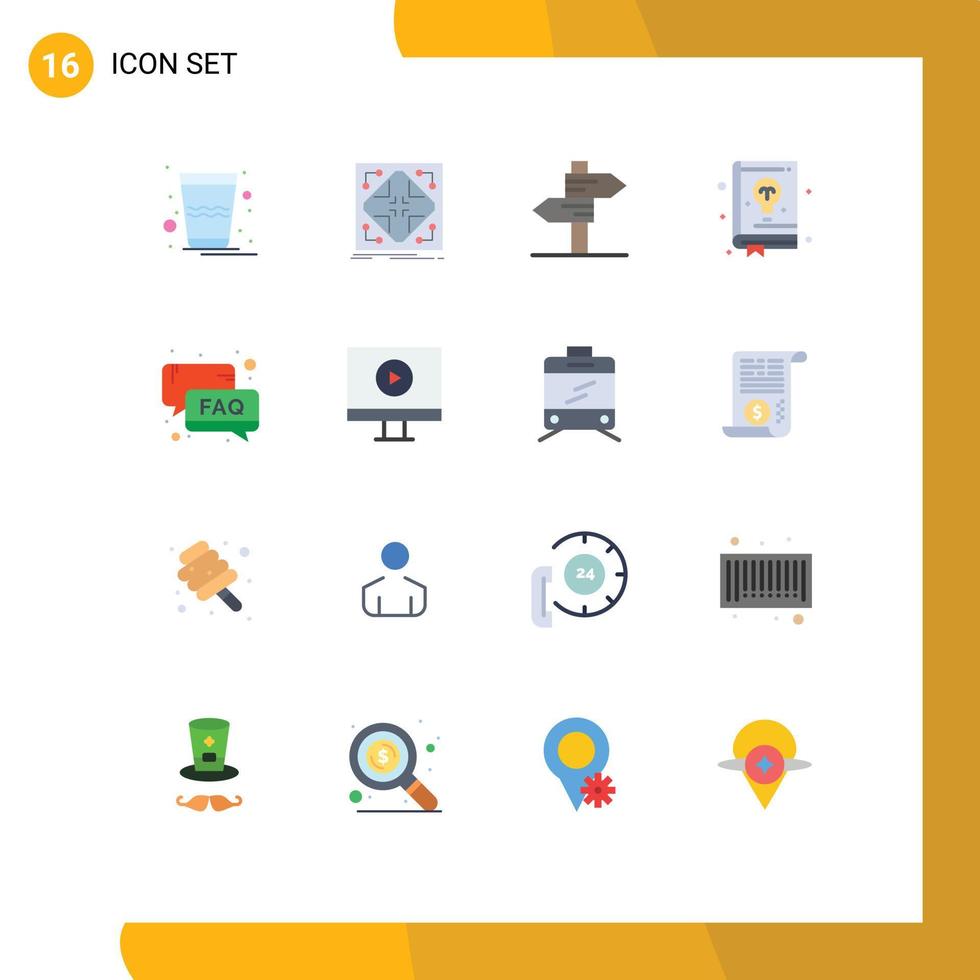 16 Creative Icons Modern Signs and Symbols of faq guide grid education wedding Editable Pack of Creative Vector Design Elements