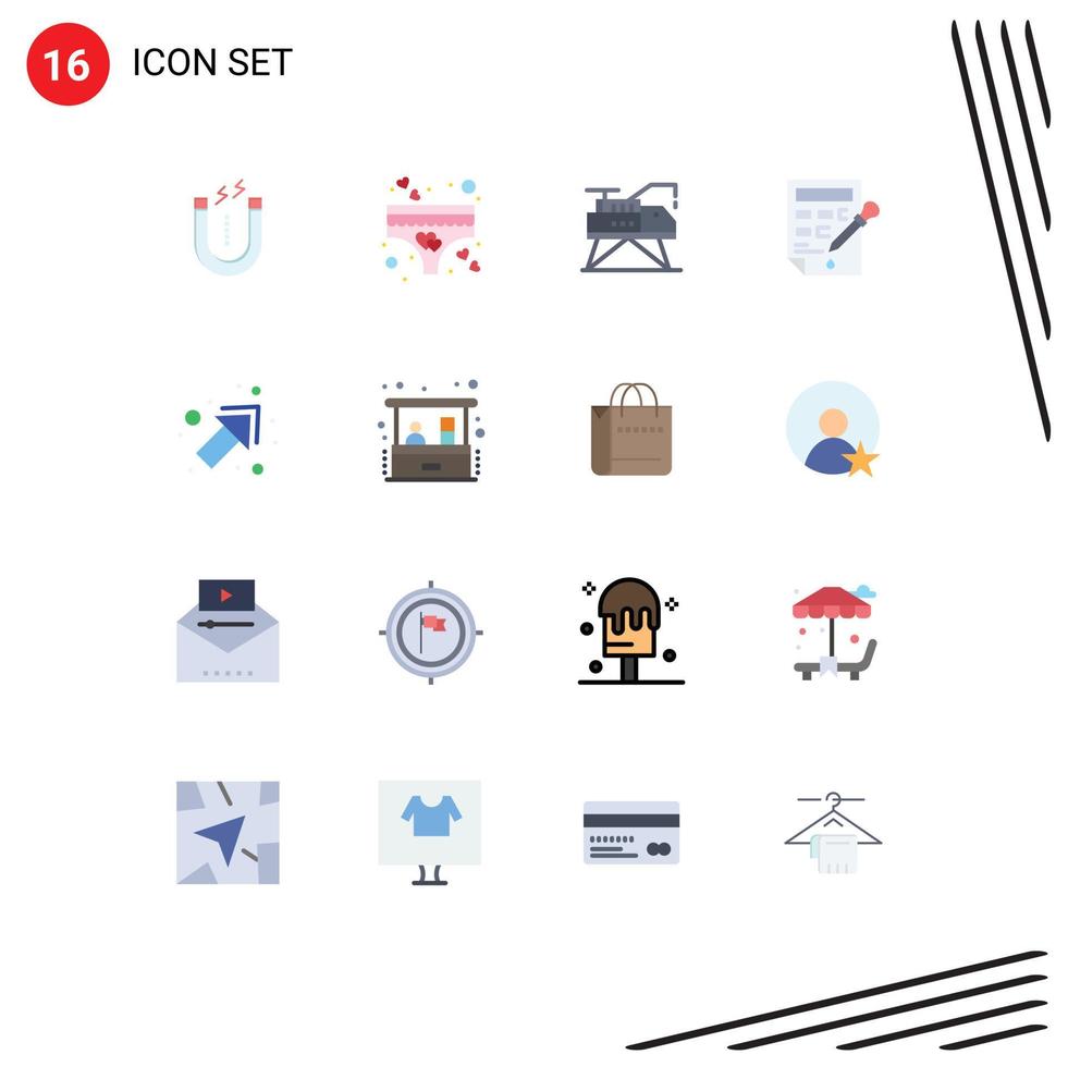 Set of 16 Modern UI Icons Symbols Signs for up color fill construction color drop bucket Editable Pack of Creative Vector Design Elements