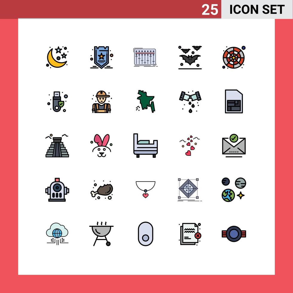 25 Creative Icons Modern Signs and Symbols of catalog halloween console bats studio Editable Vector Design Elements