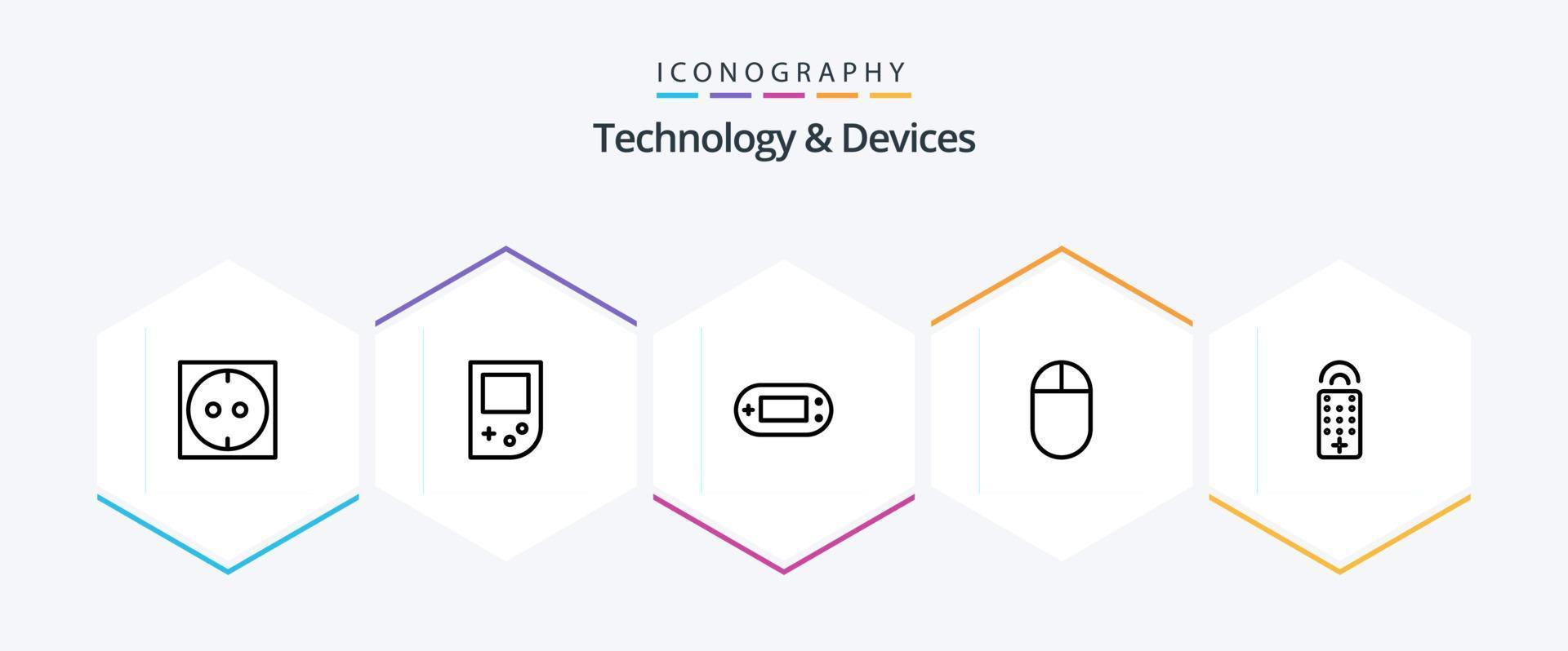 Devices 25 Line icon pack including . psp. . remote vector
