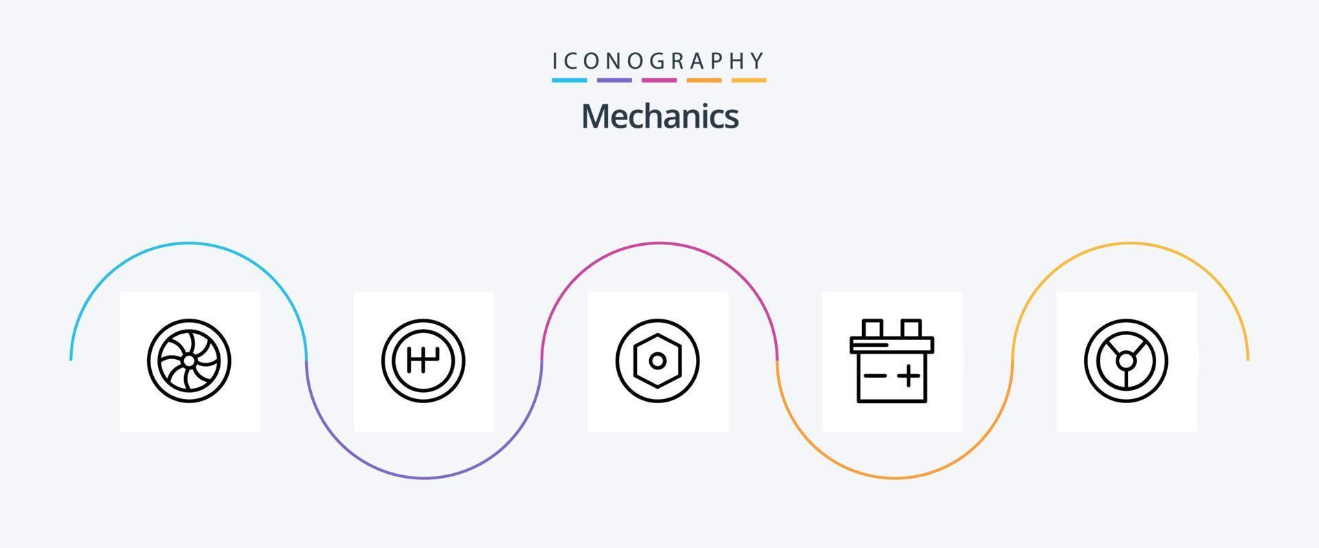 Mechanics Line 5 Icon Pack Including . screw. mechanics vector