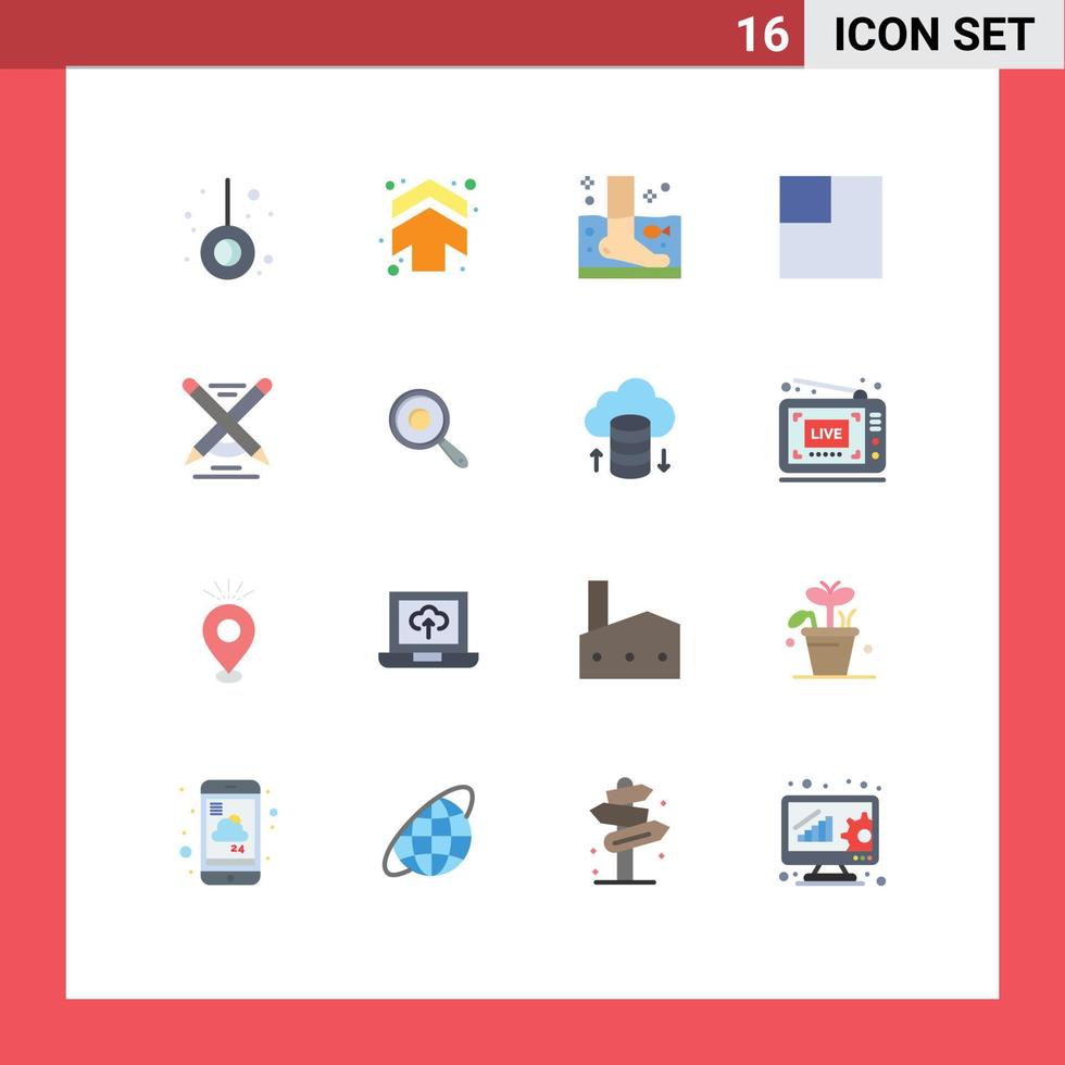 User Interface Pack of 16 Basic Flat Colors of write pen relaxation education layout Editable Pack of Creative Vector Design Elements