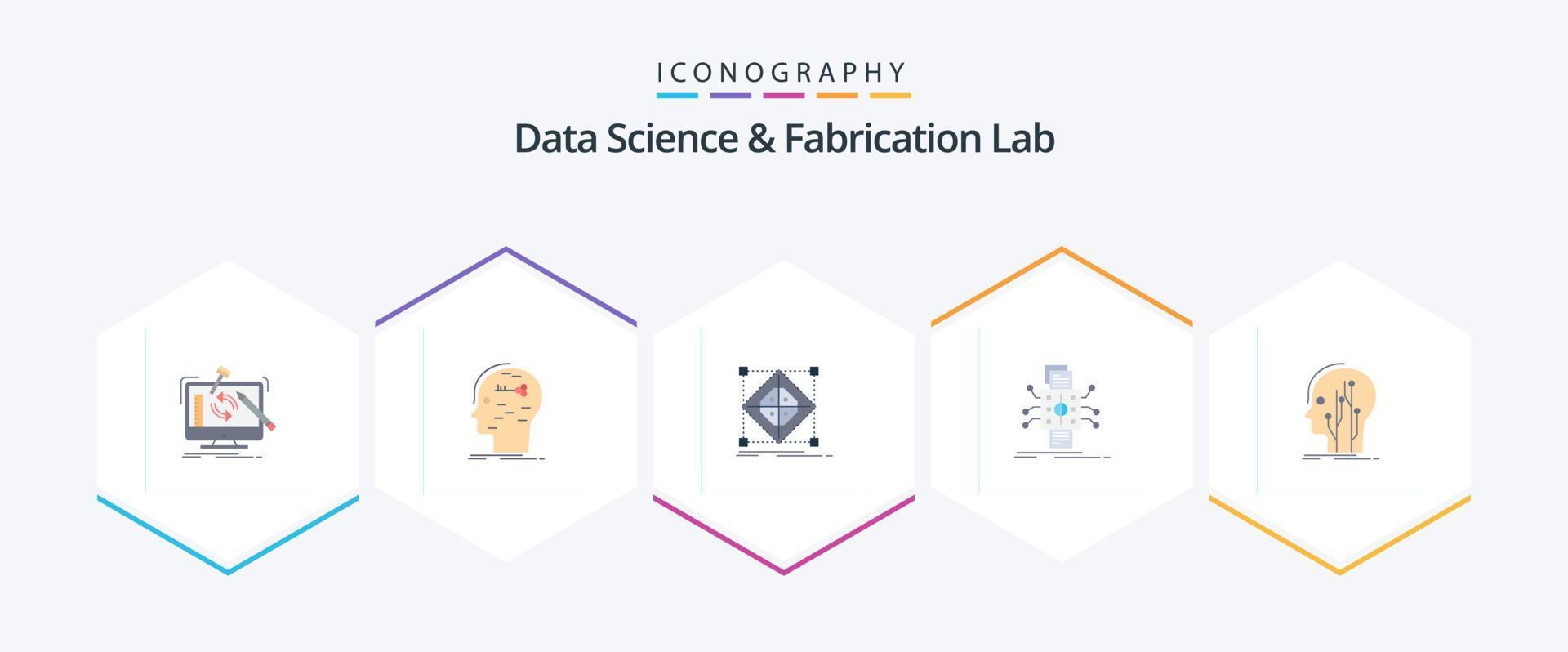 datos Ciencias y fabricación laboratorio 25 plano icono paquete incluso dato. análisis. llave. preparación. cuadrícula vector