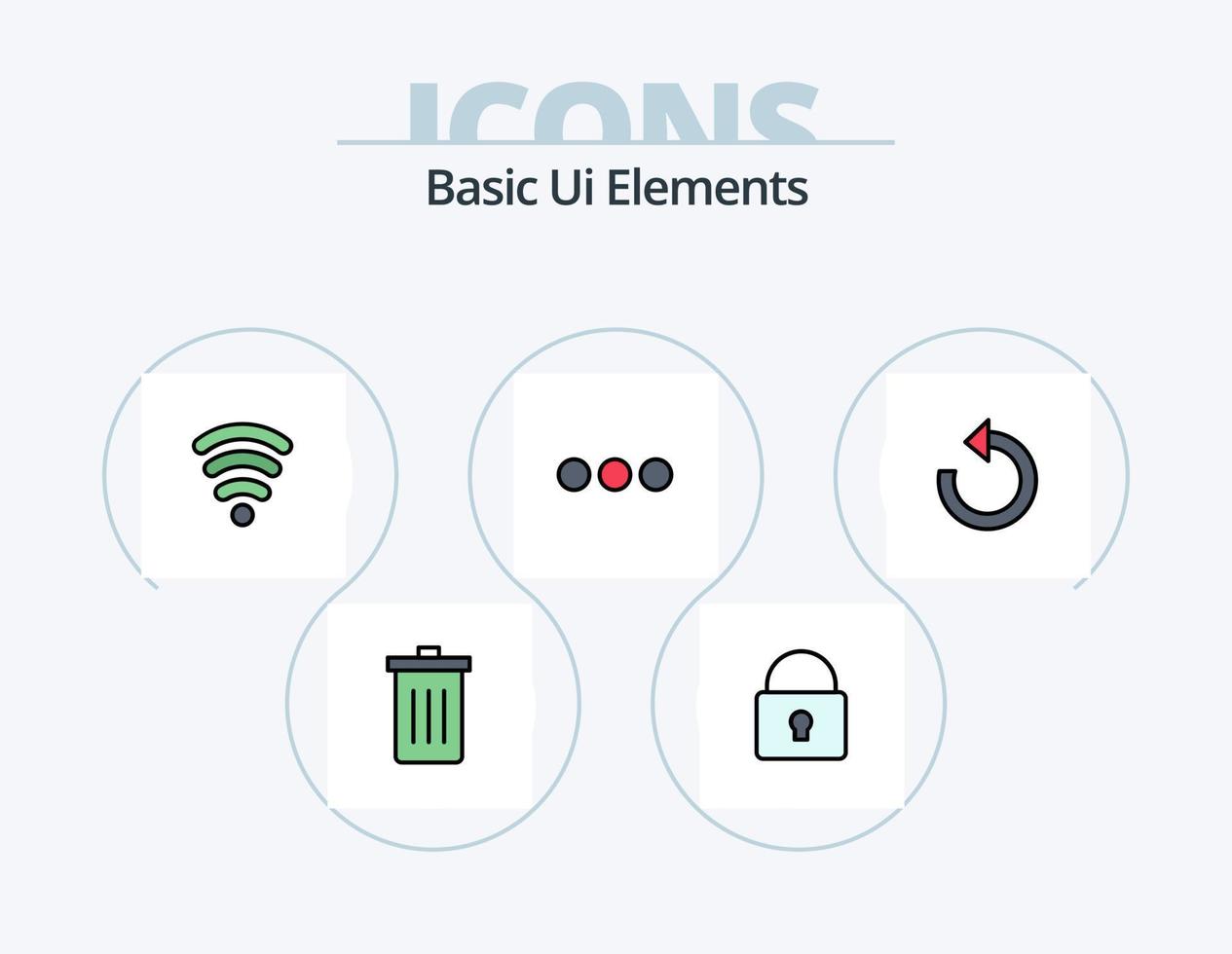 Basic Ui Elements Line Filled Icon Pack 5 Icon Design. down. sharing. web. social . media vector