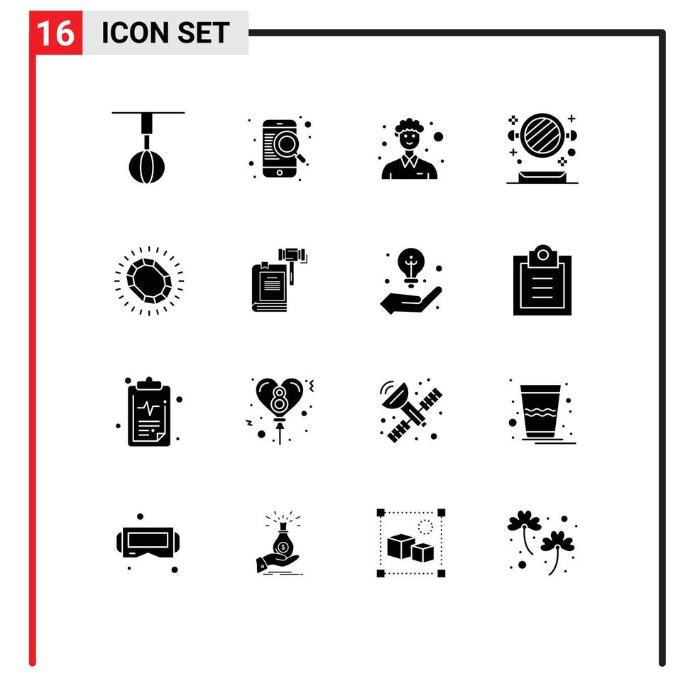 Stock Vector Icon Pack of 16 Line Signs and Symbols for fashion shelf online mirror person Editable Vector Design Elements