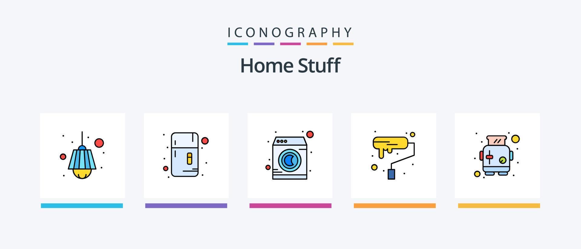 Home Stuff Line Filled 5 Icon Pack Including kitchen. contact. lamp. smartphone. mobile. Creative Icons Design vector