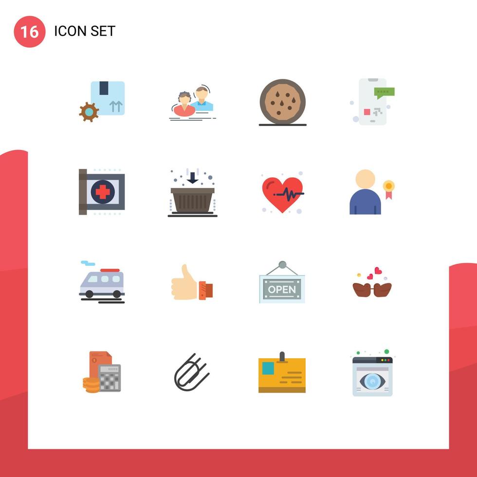 Stock Vector Icon Pack of 16 Line Signs and Symbols for care smartphone team phone communication Editable Pack of Creative Vector Design Elements