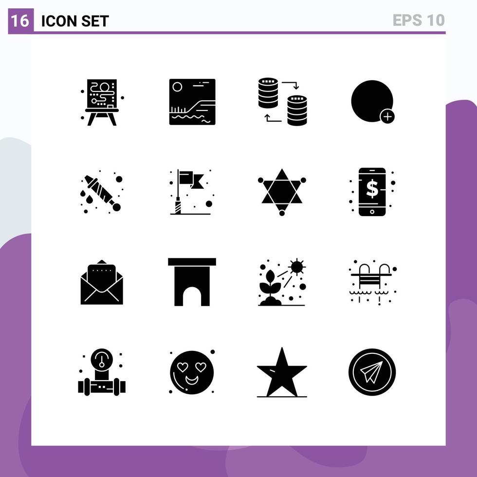 dieciséis creativo íconos moderno señales y símbolos de celebracion agua sql ui más editable vector diseño elementos