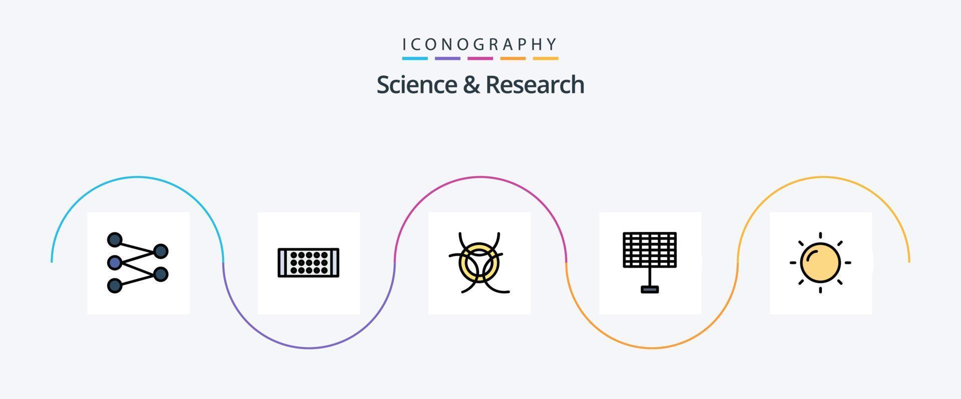 Ciencias línea lleno plano 5 5 icono paquete incluso . espacio. helios vector